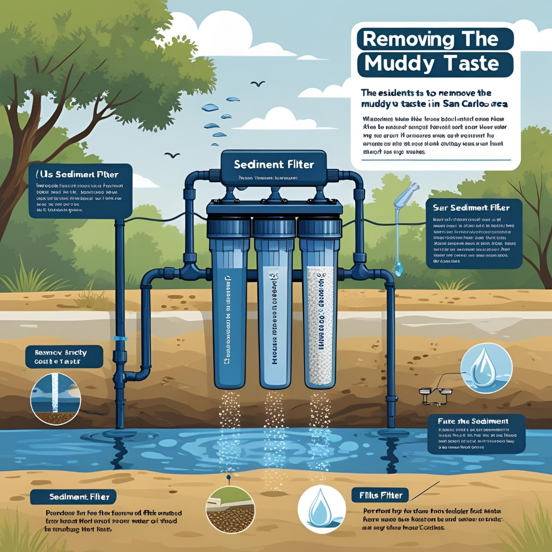 ¿Cómo eliminar el sabor a barro del agua en la zona de San Carlos con filtros de sedimentos?
