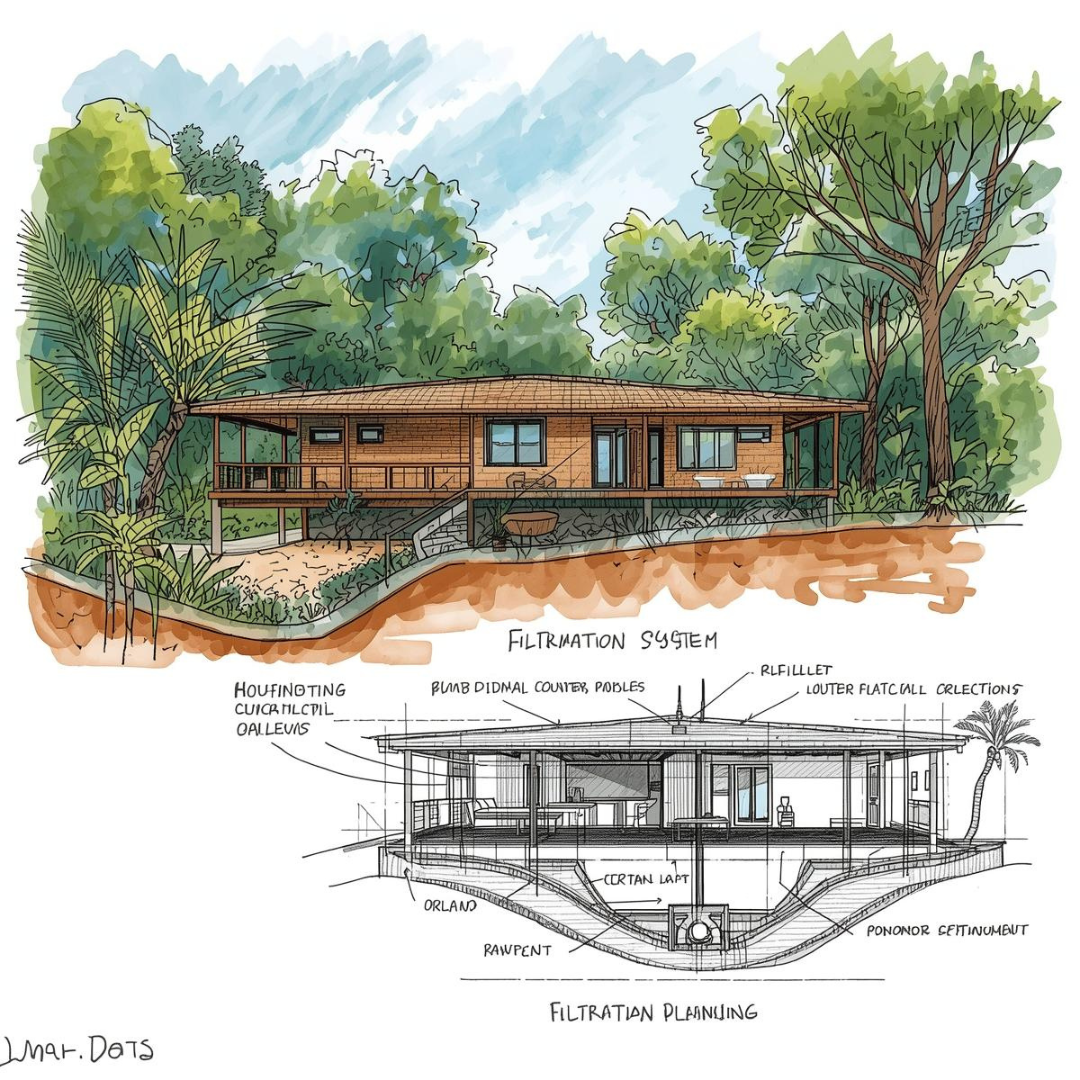 ¿En qué etapa de la construcción de una casa en Costa Rica se debe planificar el sistema de filtración?